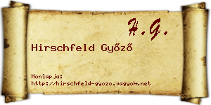 Hirschfeld Győző névjegykártya